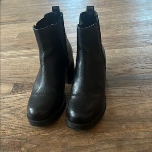 MIA Black Ankle Booties with Elastic Panels